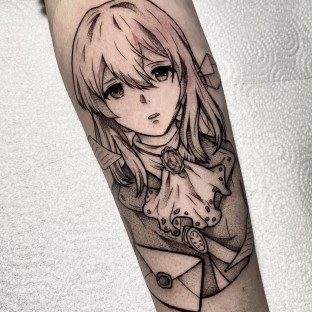 Violet Evergarden anime tattoo design  13 Tattoo Designs for a business in  United States